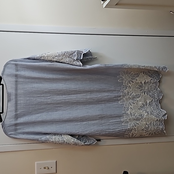 Cristina Gavioli Italian Blue And White Cotton Striped Dress - Picture 6 of 8